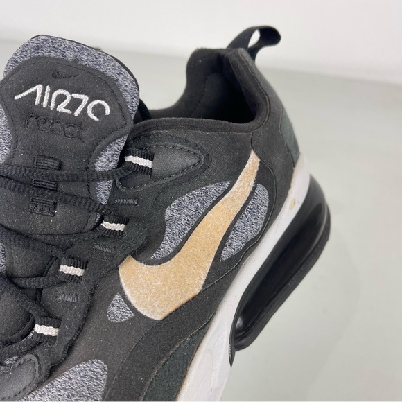 Nike Air Max 270 React Low Top Sneakers Black Grey Women's Size 7.5 AT6174-001 - Picture 6 of 9